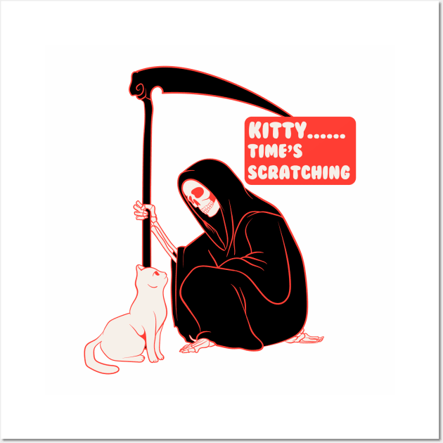 Grim Reaper And Cat Wall Art by Oiyo